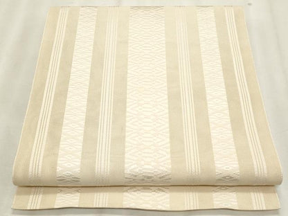 平和屋着物＊夏物　本場筑前博多織　八寸名古屋帯　薄卵色　正絹　逸品　CABL7234fb