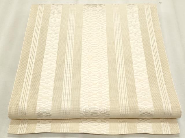 平和屋着物＊夏物　本場筑前博多織　八寸名古屋帯　薄卵色　正絹　逸品　CABL7234fb