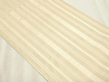 平和屋着物＊夏物　本場筑前博多織　八寸名古屋帯　紗献上　薄卵色　正絹　逸品　CABL7235fb