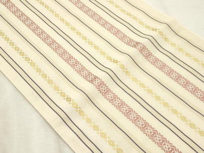 平和屋着物＊夏物　本場筑前博多織　八寸名古屋帯　紗献上　肌色　正絹　逸品　CABL7237fb