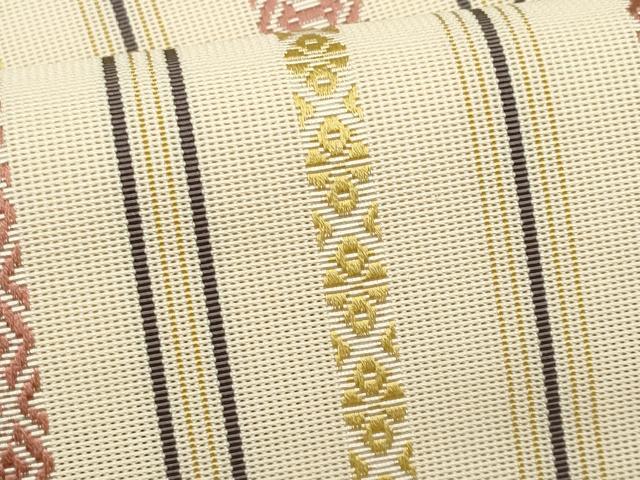 平和屋着物＊夏物　本場筑前博多織　八寸名古屋帯　紗献上　肌色　正絹　逸品　CABL7237fb