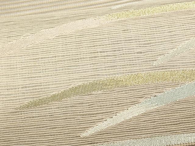 平和屋着物＊夏物　八寸名古屋帯　芝草花文　金銀糸　正絹　逸品　CABL7241fb
