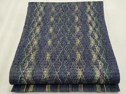 平和屋着物＊夏物　八寸名古屋帯　菱間道　金糸　正絹　逸品　CABL7242fb