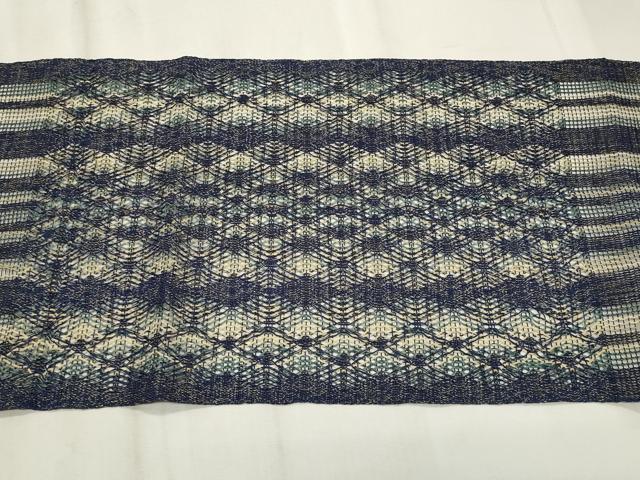 平和屋着物＊夏物　八寸名古屋帯　菱間道　金糸　正絹　逸品　CABL7242fb