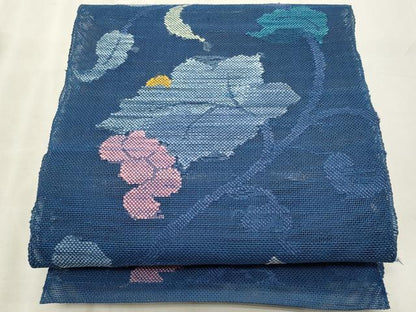 平和屋着物＊夏物　八寸名古屋帯　葡萄　正絹　逸品　CABL7243fb