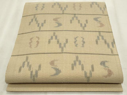 平和屋着物＊夏物　八寸名古屋帯　琉球絣文様　正絹　逸品　CABL7247fb