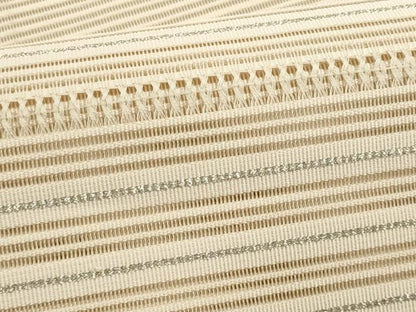 平和屋着物＊夏物　八寸名古屋帯　絽綴れ　横段文　銀糸　正絹　逸品　CABL7446fb