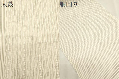 平和屋着物＊夏物　八寸名古屋帯　絽綴れ　横段文　正絹　逸品　CABL7571fb