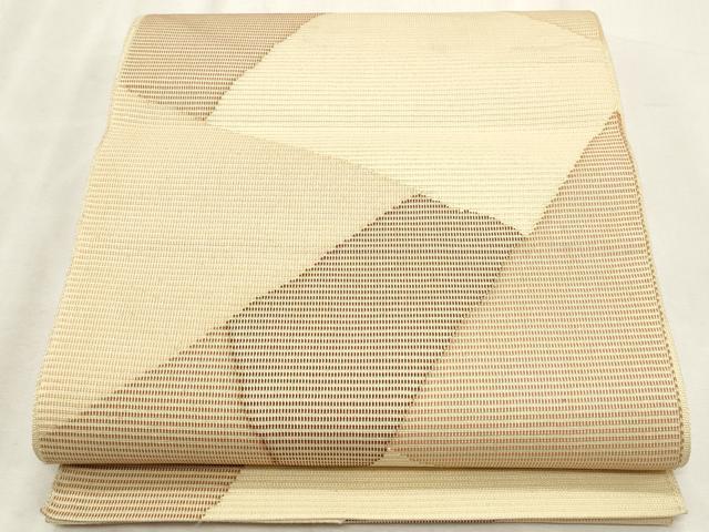 平和屋着物＊夏物　八寸名古屋帯　切り嵌め文　正絹　逸品　CABL7572fb