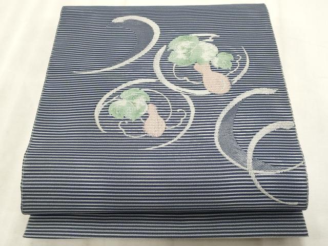 平和屋着物＊夏物　八寸名古屋帯　瓢箪蔦の葉文　銀糸　CABL7582fb