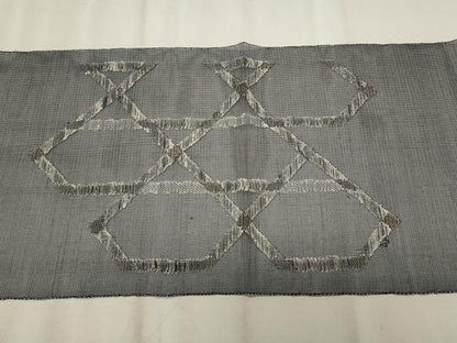 平和屋着物＊夏物　八寸名古屋帯　抽象文様　銀糸　正絹　逸品　CABL7586fb