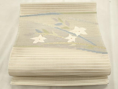 平和屋着物＊夏物　八寸名古屋帯　絽綴れ　桔梗文　金銀糸　正絹　逸品　CABL7587fb