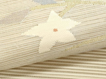 平和屋着物＊夏物　八寸名古屋帯　絽綴れ　桔梗文　金銀糸　正絹　逸品　CABL7587fb