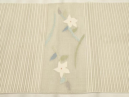 平和屋着物＊夏物　八寸名古屋帯　絽綴れ　桔梗文　金銀糸　正絹　逸品　CABL7587fb