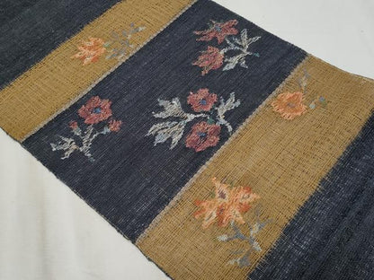平和屋着物＊夏物　八寸名古屋帯　横段更紗花文　金糸　正絹　逸品　CABL7588fb