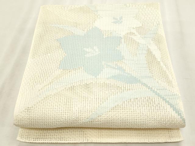 平和屋着物＊夏物　八寸名古屋帯　羅　桔梗文　正絹　逸品　CABL7592fb