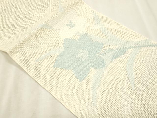 平和屋着物＊夏物　八寸名古屋帯　羅　桔梗文　正絹　逸品　CABL7592fb