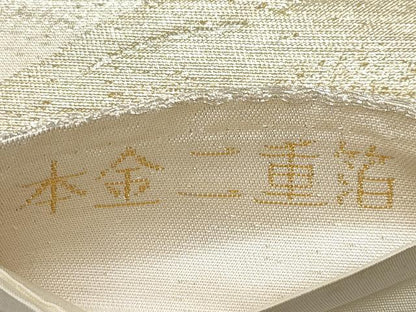 平和屋本店▼六通柄袋帯　風景文　本金二重箔　正絹　逸品　CABL7601tx