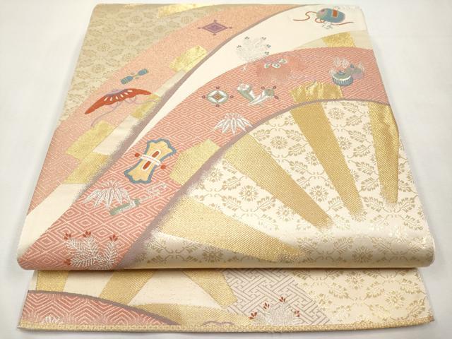 平和屋本店▼六通柄袋帯　唐織　宝尽くし　九百錦純金箔24K　正絹　逸品　CABL7603tx