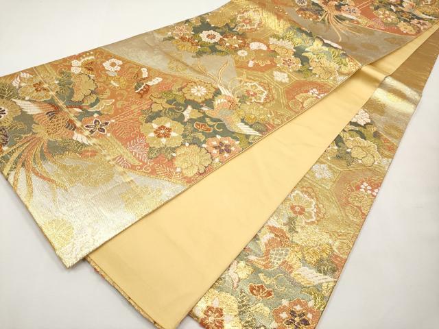 平和屋本店▼六通柄袋帯　麗華錦　本金箔　正絹　逸品　CABL7607tx
