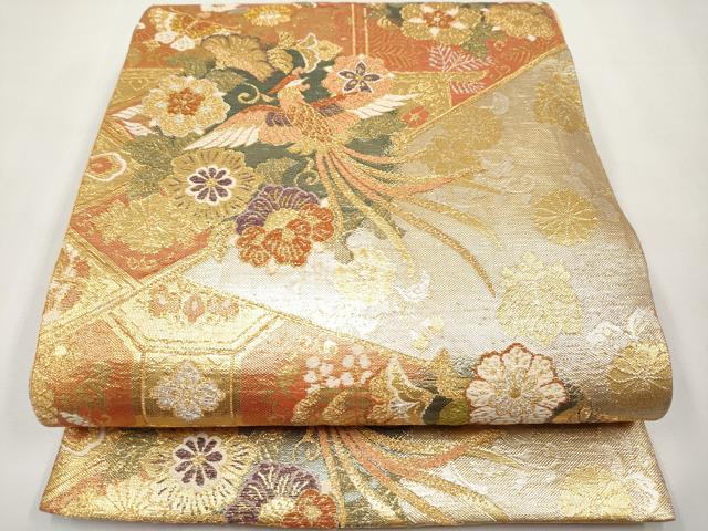 平和屋本店▼六通柄袋帯　麗華錦　本金箔　正絹　逸品　CABL7607tx