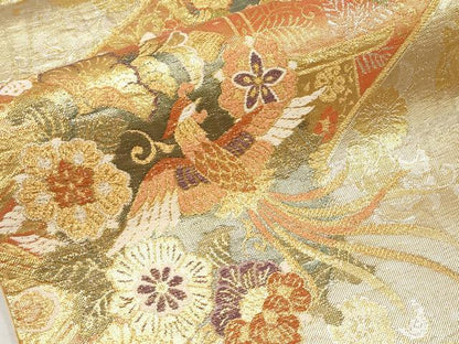 平和屋本店▼六通柄袋帯　麗華錦　本金箔　正絹　逸品　CABL7607tx