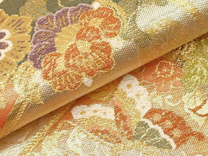 平和屋本店▼六通柄袋帯　麗華錦　本金箔　正絹　逸品　CABL7607tx