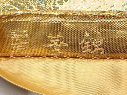 平和屋本店▼六通柄袋帯　麗華錦　本金箔　正絹　逸品　CABL7607tx
