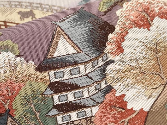 平和屋本店▼六通柄袋帯　勢田夕照　本金箔　正絹　逸品　CABL7610tx