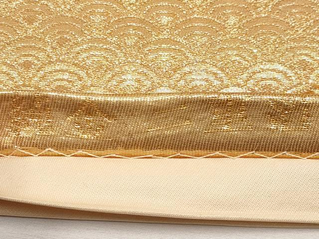 平和屋本店▼六通柄袋帯　切嵌正倉院花文　純金二重箔　正絹　逸品　CABL7613tx