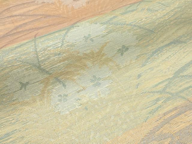 平和屋着物＊夏物　織物一筋名門　織悦　全通柄　本袋帯　撫子　金糸　正絹　逸品　未使用　CABL7619tx