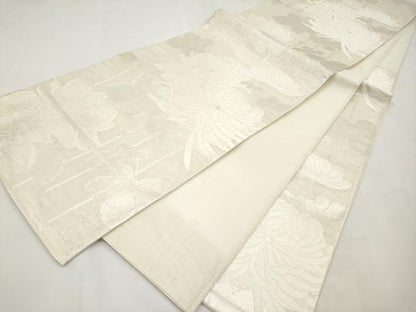 平和屋着物＊夏物　六通柄袋帯　乱菊　銀糸　正絹　逸品　CABL7621tx