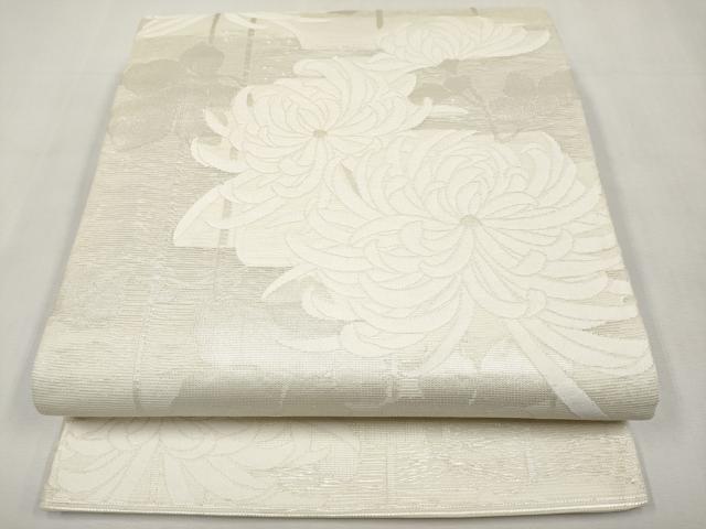 平和屋着物＊夏物　六通柄袋帯　乱菊　銀糸　正絹　逸品　CABL7621tx