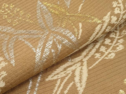 平和屋着物＊夏物　六通柄　本袋帯　枝花文　金銀糸　正絹　逸品　CABL7622tx