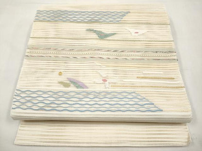 平和屋着物＊夏物　八寸名古屋帯　絽綴れ　抽象文　金銀糸　正絹　逸品　CABL7629tx