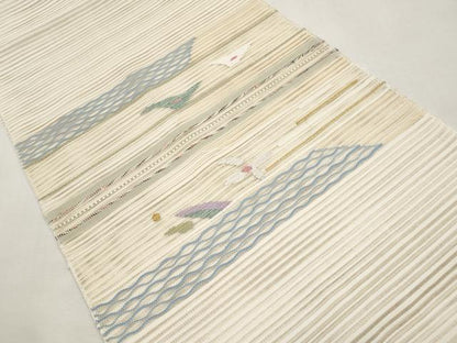 平和屋着物＊夏物　八寸名古屋帯　絽綴れ　抽象文　金銀糸　正絹　逸品　CABL7629tx