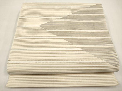 平和屋着物＊夏物　八寸名古屋帯　絽綴れ　横段文　金銀糸　正絹　逸品　CABL7631tx