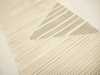 平和屋着物＊夏物　八寸名古屋帯　絽綴れ　横段文　金銀糸　正絹　逸品　CABL7631tx