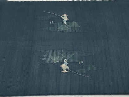 平和屋着物＊夏物　西陣　京の名門　じゅらく謹製　八寸名古屋帯　人物風景文　銀糸　CABL7641tx