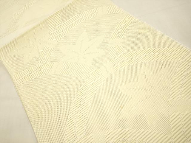 平和屋着物＊夏物　八寸名古屋帯　楓文　蒸栗色　CABL7647tx