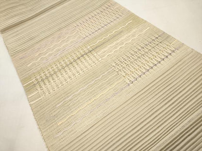 平和屋着物＊夏物　八寸名古屋帯　絽綴れ　横段文　正絹　逸品　CABL7673tx