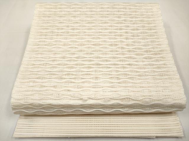 平和屋着物＊夏物　八寸名古屋帯　絽綴れ　よろけ縞　正絹　逸品　CABL7676tx