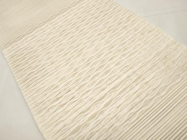 平和屋着物＊夏物　八寸名古屋帯　絽綴れ　よろけ縞　正絹　逸品　CABL7676tx