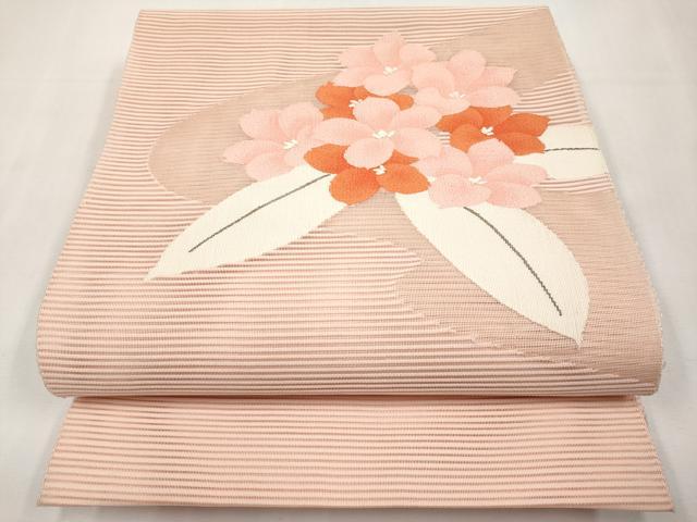 平和屋着物＊夏物　八寸名古屋帯　絽綴れ　草花文　正絹　逸品　CABL7683tx