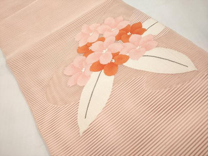 平和屋着物＊夏物　八寸名古屋帯　絽綴れ　草花文　正絹　逸品　CABL7683tx