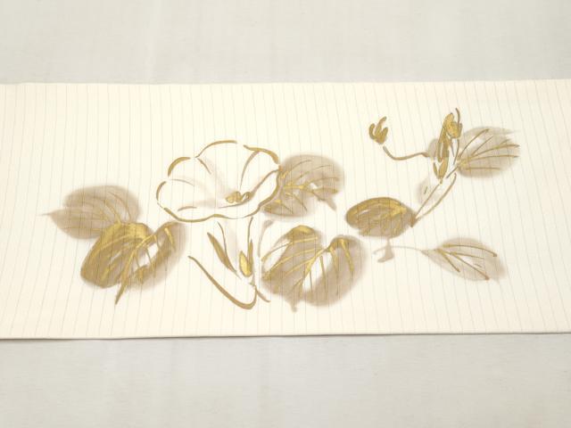 平和屋着物＊夏物　絽塩瀬　九寸名古屋帯　手描き　作家物　詩歌　鈴乃屋扱い　正絹　逸品　CABL7684tx