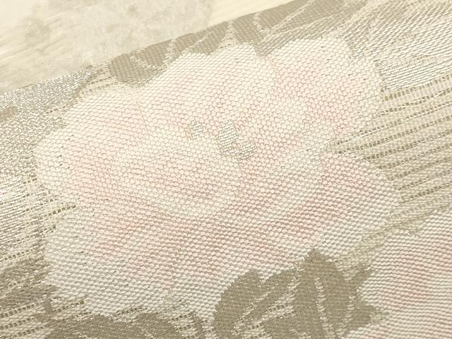 平和屋着物＊夏物　九寸名古屋帯　花丸文　銀糸　正絹　逸品　CABL7686tx