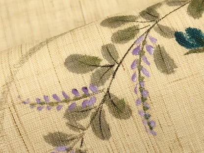 平和屋着物＊夏物　九寸名古屋帯　作家物　手描き　草花文　金彩　麻　逸品　CABL7690tx