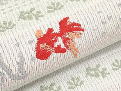 平和屋着物＊夏物　本場筑前博多織　八寸名古屋帯　金魚　金糸　博多金ラベル　証紙付き　正絹　逸品　未使用　CABL7698tx