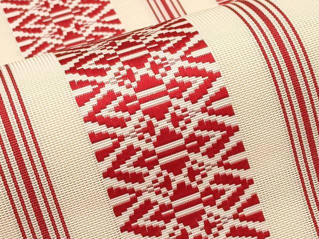 平和屋着物＊夏物　本場筑前博多織　八寸名古屋帯　紗献上　正絹　逸品　CABL7714tx